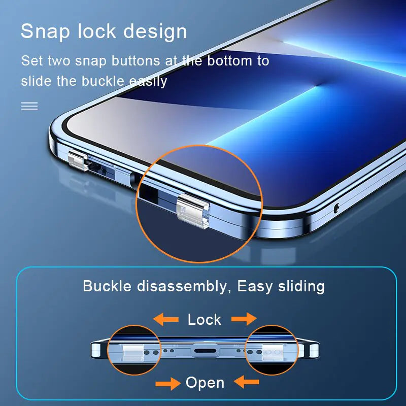 Full Protective Magnetic Snap Lock Case